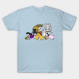 Group of Cute Animals with Vote Signs T-Shirt